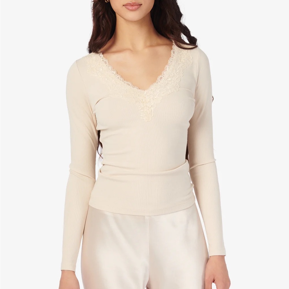 CAMI NYC ROONEY RIB KNIT TOP BONE